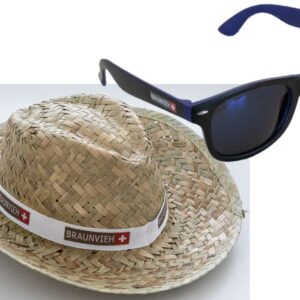 Strohhut mit Brille