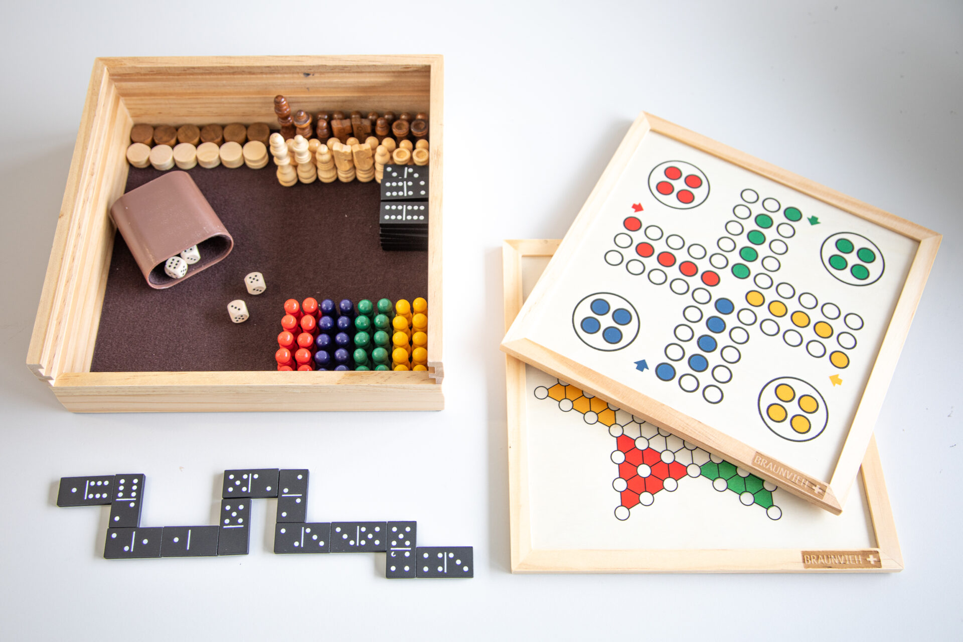 Spielesammlung, 7 Klassiker aus Holz