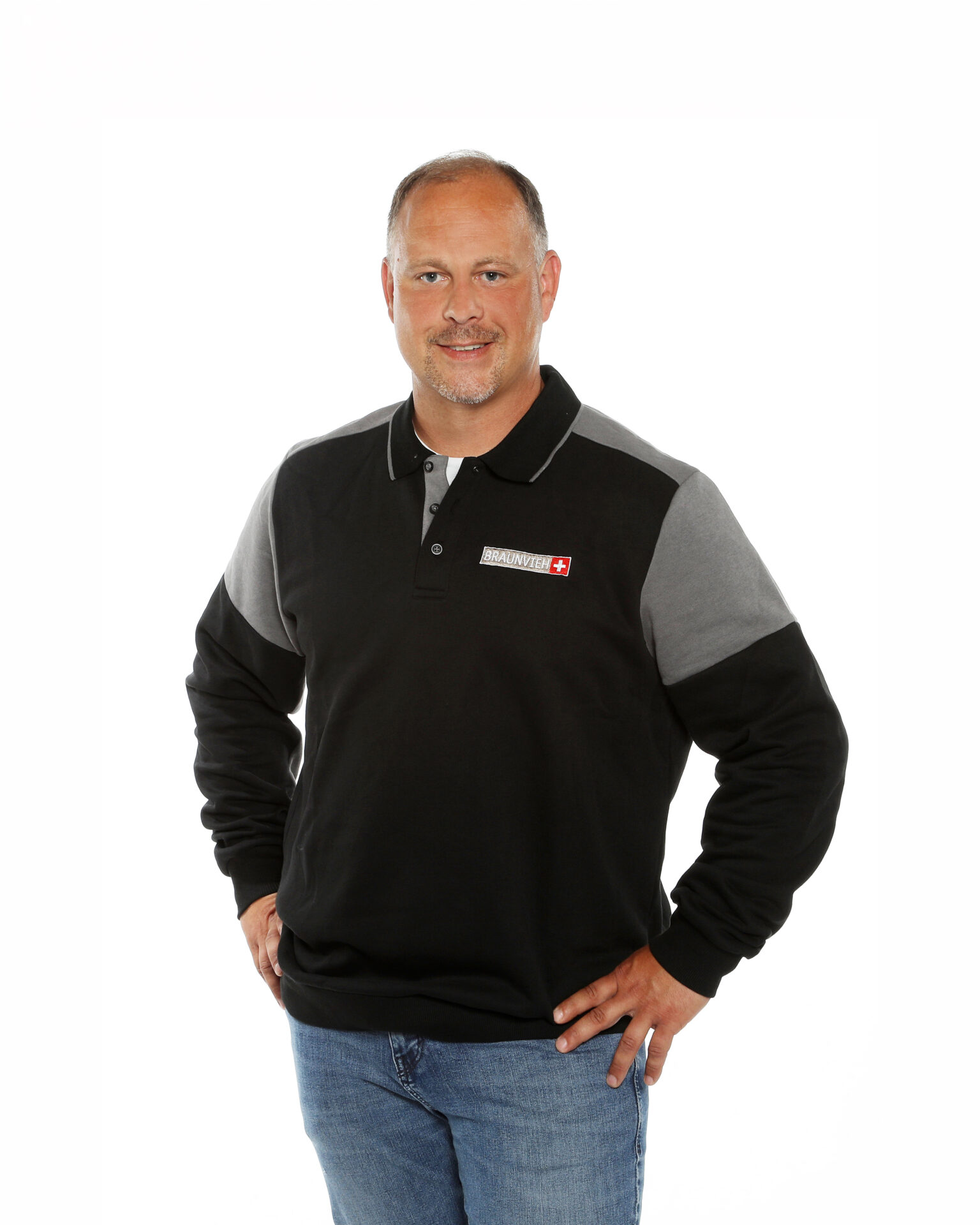 Polosweater black/anthrazit